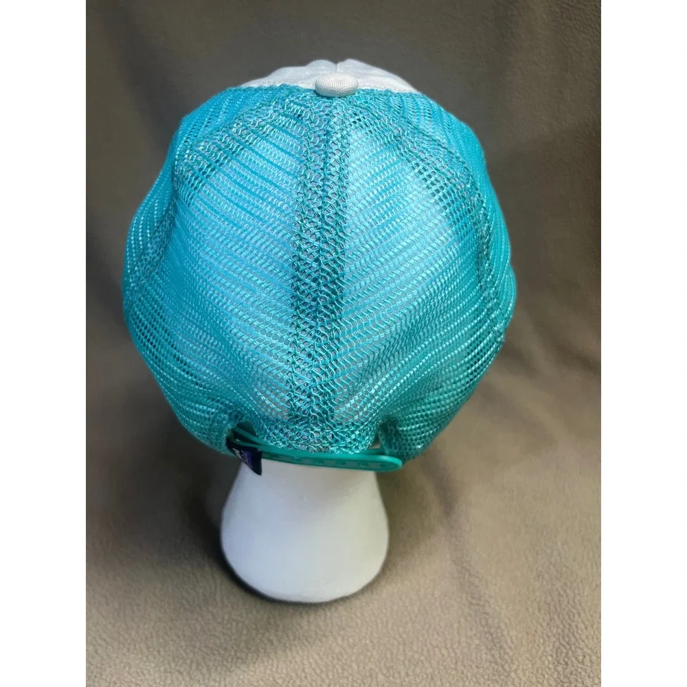 Patagonia Womans Teal & White Gold Mountain Scene‎ Trucker Hat Snapback